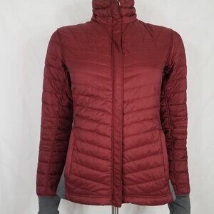 Ariat red gray full zip lightweight puffer jacket coat ladies XS X-Small